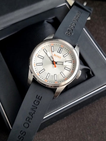 BOSS Orange 1512937 Mens Silver and Black H-7001 Watch